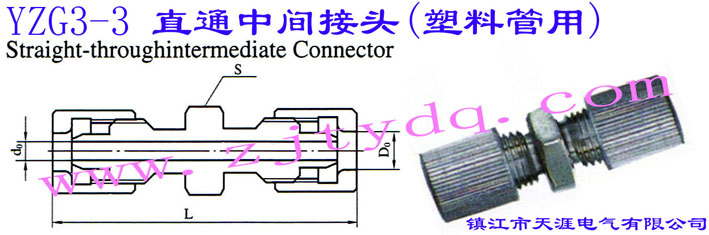YZG3-3 直通中間接頭(塑料管用)Straight-through Intermediate Connector
