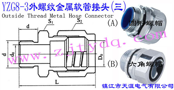YZG8-3 外螺紋金屬軟管接頭Outside Thread Metal Hose Connector